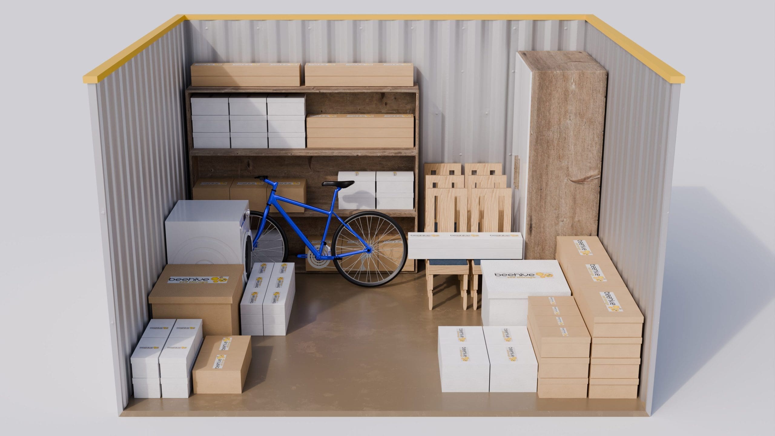 Illustration of a 120 square foot self-storage unit, approximately 12 feet by 10 feet.