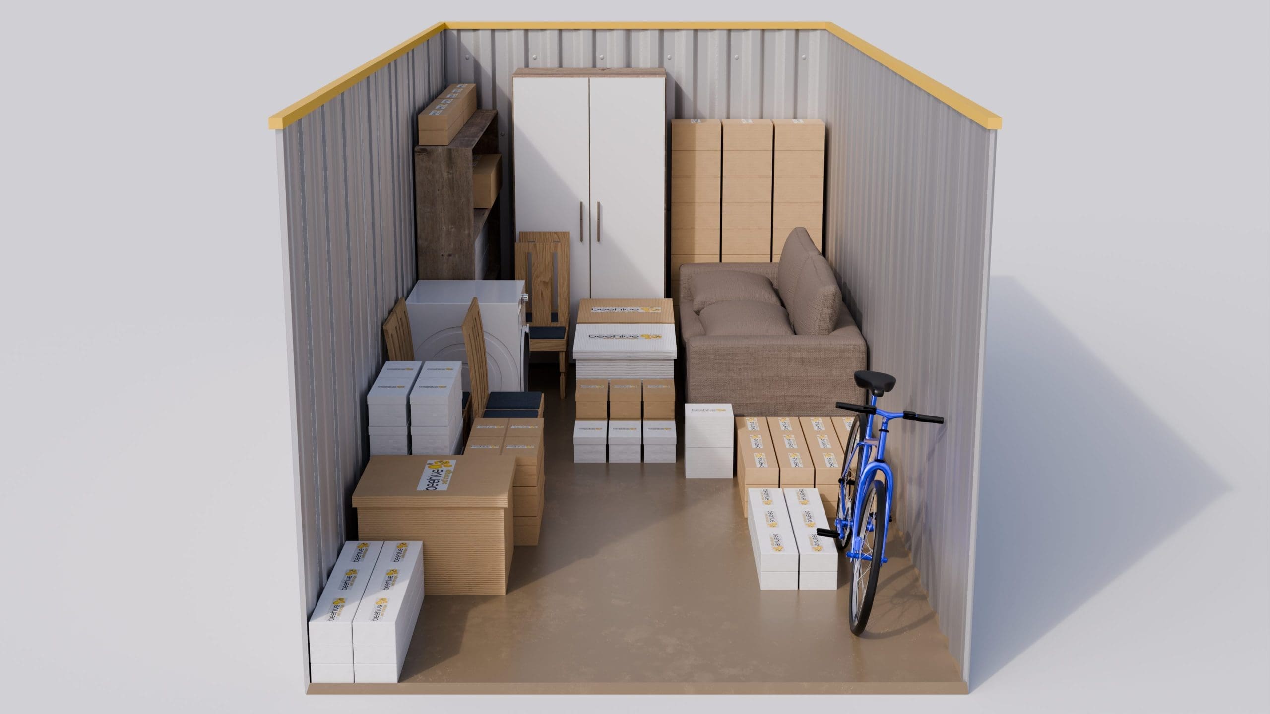 Illustration of a 175 square foot self-storage unit, approximately 10 feet by 17.5 feet.