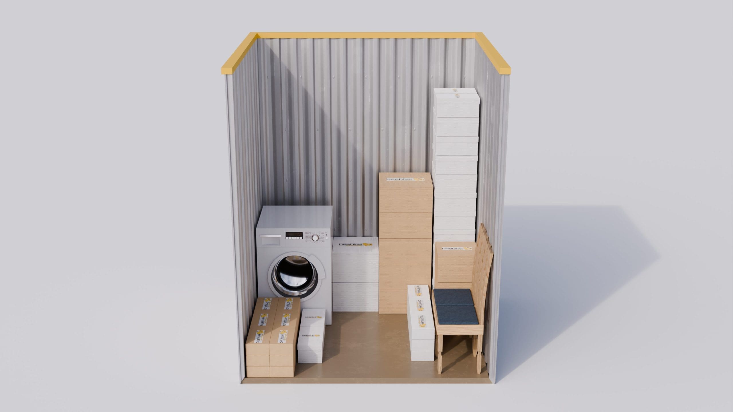 Illustration of a 35 square foot self-storage unit, approximately 7 feet by 5 feet.