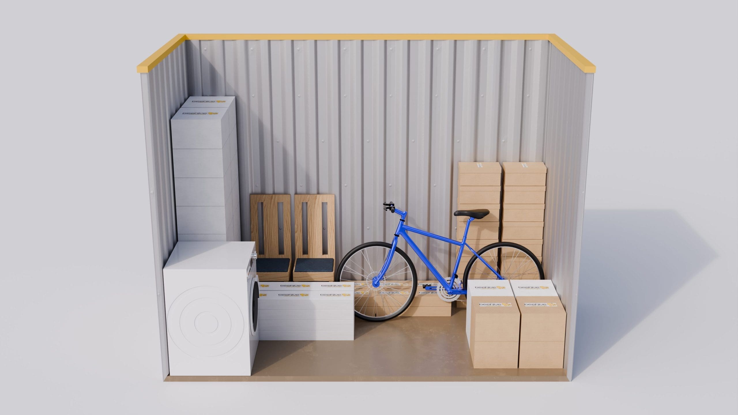 Illustration of a 50 square foot self-storage unit, approximately 5 feet by 10 feet.