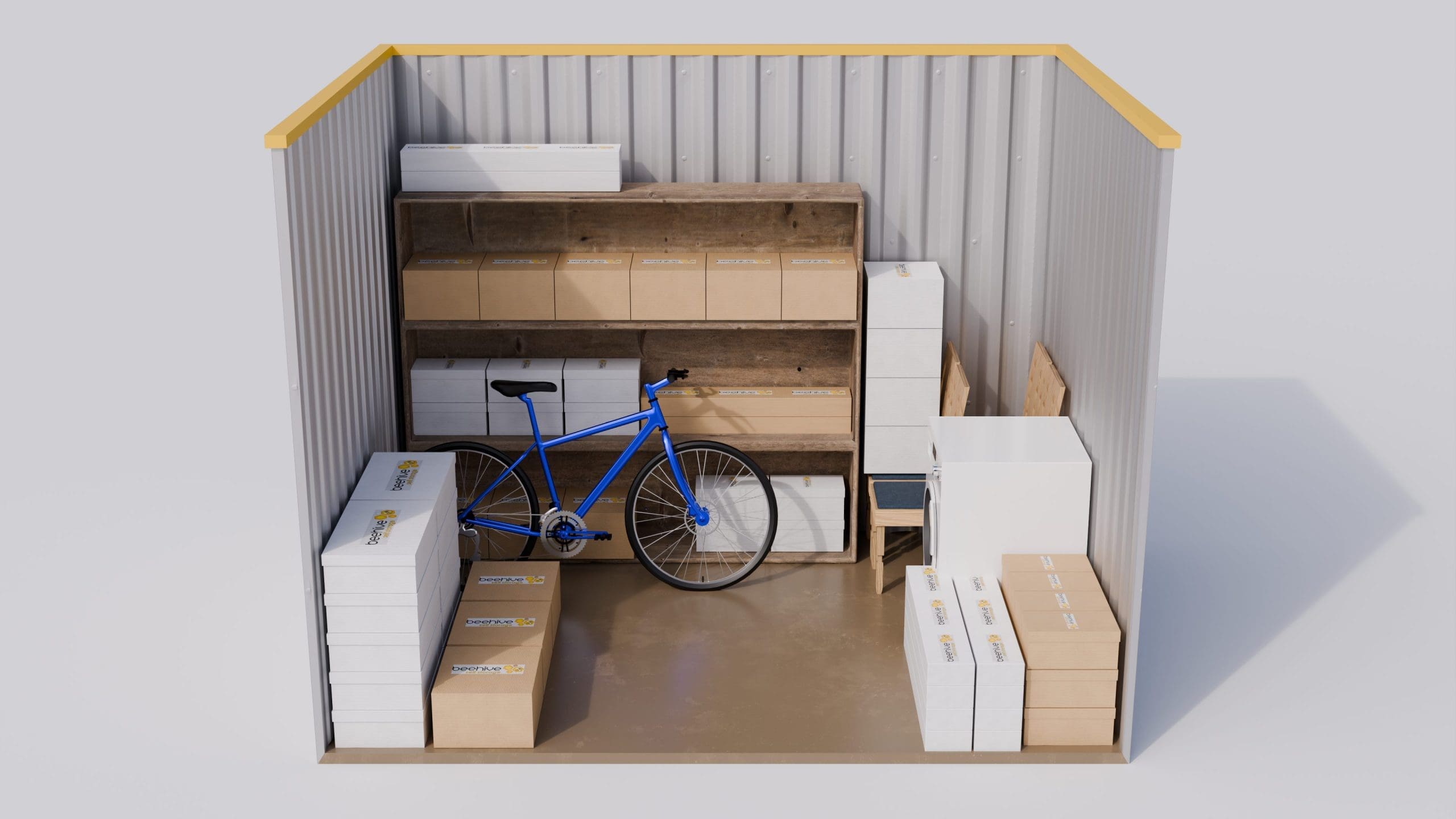 Illustration of a 75 square foot self-storage unit, approximately 7.5 feet by 10 feet.